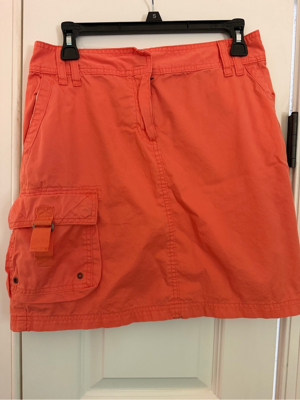 J. Crew Coral-Orange Mini Cargo Skirt